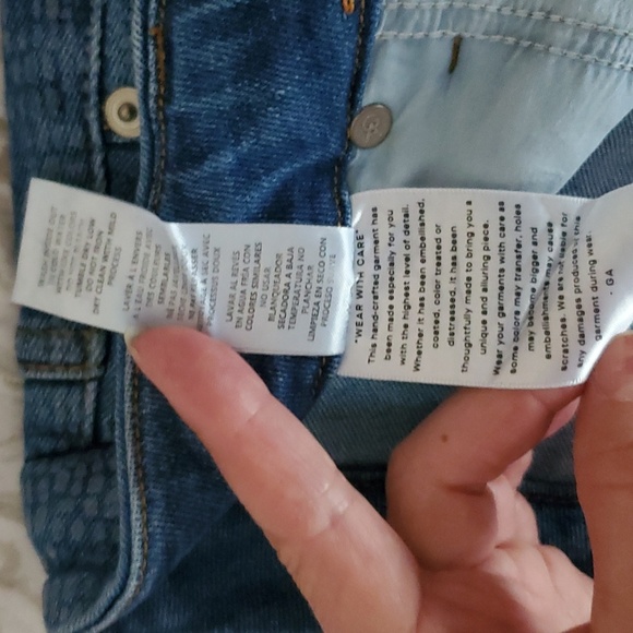 Good American Indigo Snake Print Shiny High-rise Jeans Size 12/31 - Picture 14 of 14